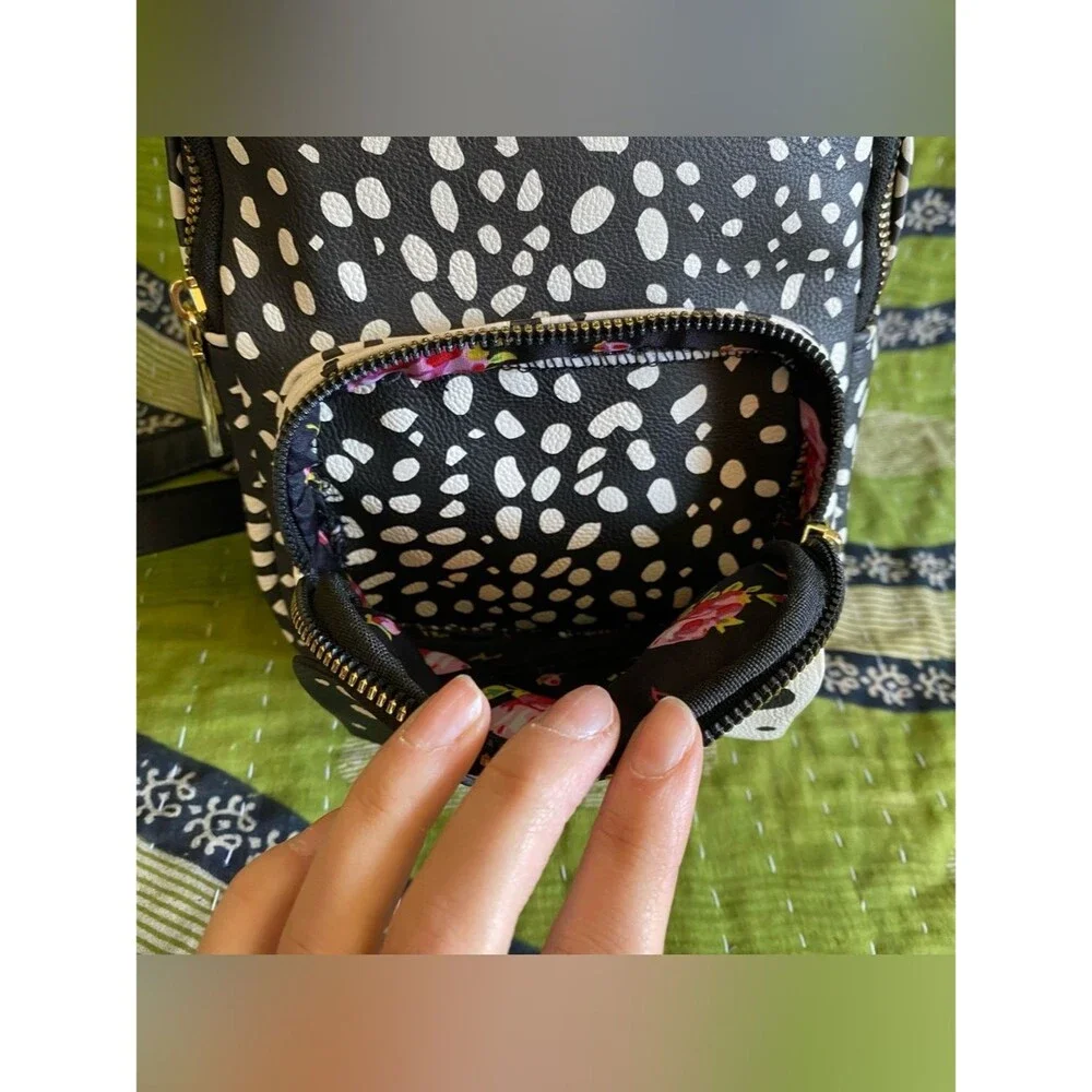 Betsey Johnson Black/ White Dalmatian Spot Puppy Mini Backpack Kawaii Harajuku